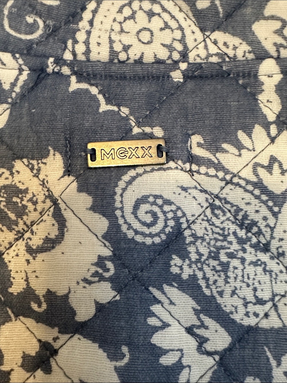 Mexx Quilted Paisley Print Jacket in Blue and White - Picture 9 of 9